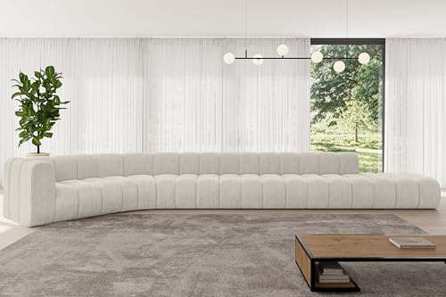 ALTDECOR Modulares Sofa Ecksofa in L-Form Corner modular Sofa Eckcouch Couch Wohnlandschaft Cauchsofa Bodensofa Polstersofa Tilmo-L3-581x194x70 cm Hellgrau von ALTDECOR
