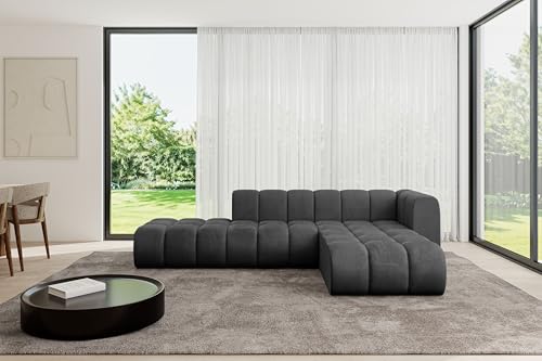 ALTDECOR Modulares Sofa Ecksofa in L-Form Corner modular Sofa Eckcouch Couch Wohnlandschaft Cauchsofa Bodensofa Polstersofa Zuvon-L1-296x177x70 cm Schwarz von ALTDECOR