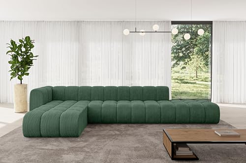 ALTDECOR Modulares Sofa Ecksofa in L-Form Corner modular Sofa Eckcouch Couch Wohnlandschaft Cauchsofa Bodensofa Polstersofa Zuvon-L2-387x177x70 cm Grün von ALTDECOR
