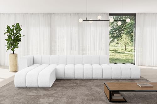 ALTDECOR Modulares Sofa Ecksofa in L-Form Corner modular Sofa Eckcouch Couch Wohnlandschaft Cauchsofa Bodensofa Polstersofa Zuvon-L2-387x177x70 cm Weiß von ALTDECOR