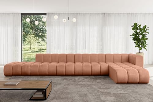 ALTDECOR Modulares Sofa Ecksofa in L-Form Corner modular Sofa Eckcouch Couch Wohnlandschaft Cauchsofa Bodensofa Polstersofa Zuvon-L3-478x177x70 cm Apricot von ALTDECOR
