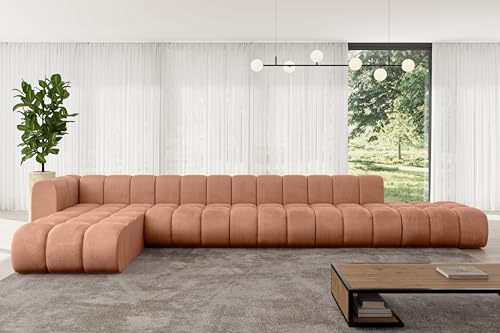 ALTDECOR Modulares Sofa Ecksofa in L-Form Corner modular Sofa Eckcouch Couch Wohnlandschaft Cauchsofa Bodensofa Polstersofa Zuvon-L3-478x177x70 cm Apricot von ALTDECOR