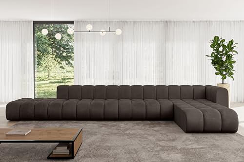 ALTDECOR Modulares Sofa Ecksofa in L-Form Corner modular Sofa Eckcouch Couch Wohnlandschaft Cauchsofa Bodensofa Polstersofa Zuvon-L3-478x177x70 cm Braun von ALTDECOR