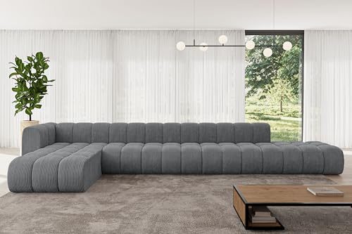 ALTDECOR Modulares Sofa Ecksofa in L-Form Corner modular Sofa Eckcouch Couch Wohnlandschaft Cauchsofa Bodensofa Polstersofa Zuvon-L3-478x177x70 cm Dunkelgrau von ALTDECOR