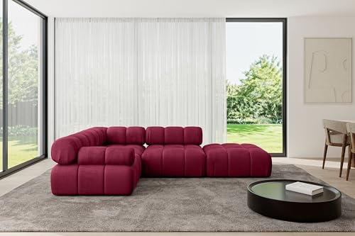 ALTDECOR Modulares Sofa Ecksofa in L-Form Corner modular Sofa Eckcouch Couch Wohnlandschaft Cauchsofa Polstersofa Felto-L1-285x190x70 cm Bordeauxrot von ALTDECOR