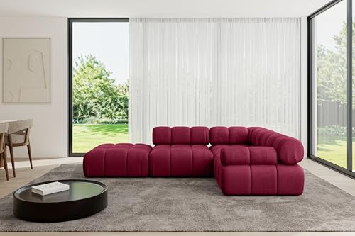 ALTDECOR Modulares Sofa Ecksofa in L-Form Corner modular Sofa Eckcouch Couch Wohnlandschaft Cauchsofa Polstersofa Felto-L1-285x190x70 cm Bordeauxrot von ALTDECOR