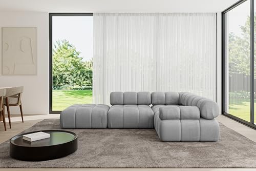 ALTDECOR Modulares Sofa Ecksofa in L-Form Corner modular Sofa Eckcouch Couch Wohnlandschaft Cauchsofa Polstersofa Felto-L1-285x190x70 cm Hellgrau von ALTDECOR