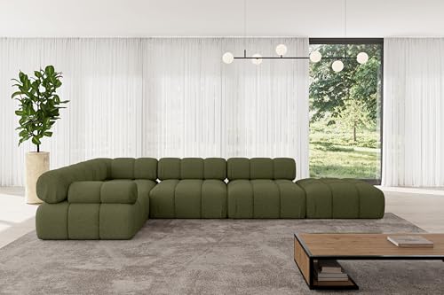 ALTDECOR Modulares Sofa Ecksofa in L-Form Corner modular Sofa Eckcouch Couch Wohnlandschaft Cauchsofa Polstersofa Felto-L2-380x190x70 cm Grün von ALTDECOR