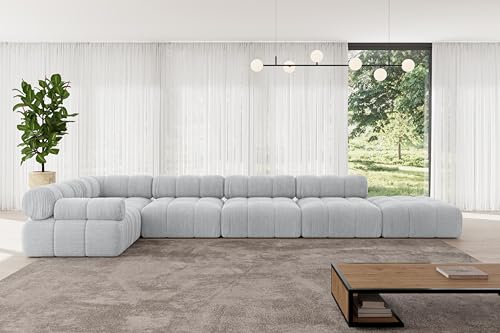 ALTDECOR Modulares Sofa Ecksofa in L-Form Corner modular Sofa Eckcouch Couch Wohnlandschaft Cauchsofa Polstersofa Felto-L3-475x190x70 cm Grau von ALTDECOR