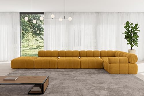 ALTDECOR Modulares Sofa Ecksofa in L-Form Corner modular Sofa Eckcouch Couch Wohnlandschaft Cauchsofa Polstersofa Felto-L3-475x190x70 cm Senfgelb von ALTDECOR