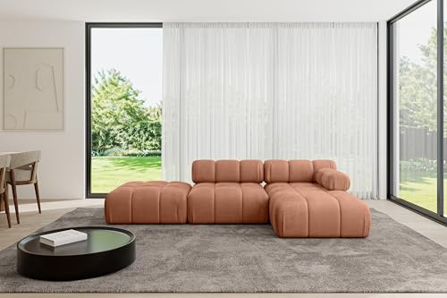ALTDECOR Modulares Sofa Ecksofa in L-Form Corner modular Sofa Eckcouch Couch Wohnlandschaft Cauchsofa Polstersofa Lizur-L1-285x160x70 cm Apricot von ALTDECOR