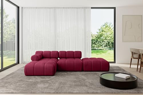 ALTDECOR Modulares Sofa Ecksofa in L-Form Corner modular Sofa Eckcouch Couch Wohnlandschaft Cauchsofa Polstersofa Lizur-L1-285x160x70 cm Bordeauxrot von ALTDECOR