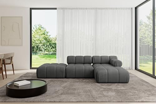 ALTDECOR Modulares Sofa Ecksofa in L-Form Corner modular Sofa Eckcouch Couch Wohnlandschaft Cauchsofa Polstersofa Lizur-L1-285x160x70 cm Dunkelgrau von ALTDECOR