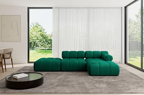 ALTDECOR Modulares Sofa Ecksofa in L-Form Corner modular Sofa Eckcouch Couch Wohnlandschaft Cauchsofa Polstersofa Lizur-L1-285x160x70 cm Dunkelgrün von ALTDECOR