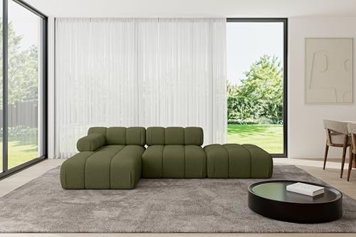 ALTDECOR Modulares Sofa Ecksofa in L-Form Corner modular Sofa Eckcouch Couch Wohnlandschaft Cauchsofa Polstersofa Lizur-L1-285x160x70 cm Grün von ALTDECOR