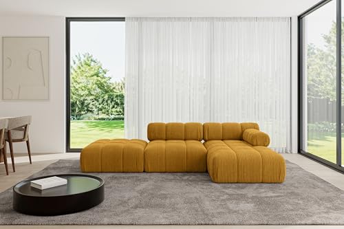 ALTDECOR Modulares Sofa Ecksofa in L-Form Corner modular Sofa Eckcouch Couch Wohnlandschaft Cauchsofa Polstersofa Lizur-L1-285x160x70 cm Senfgelb von ALTDECOR
