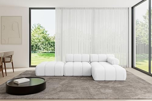 ALTDECOR Modulares Sofa Ecksofa in L-Form Corner modular Sofa Eckcouch Couch Wohnlandschaft Cauchsofa Polstersofa Lizur-L1-285x160x70 cm Weiß von ALTDECOR