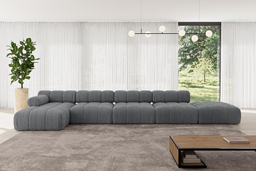 ALTDECOR Modulares Sofa Ecksofa in L-Form Corner modular Sofa Eckcouch Couch Wohnlandschaft Cauchsofa Polstersofa Lizur-L3-475x160x70 cm Dunkelgrau von ALTDECOR