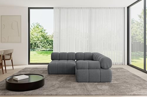 ALTDECOR Modulares Sofa Ecksofa in L-Form Corner modular Sofa Eckcouch Couch Wohnlandschaft Cauchsofa Polstersofa Mende-L1-190x190x70 cm Dunkelgrau von ALTDECOR