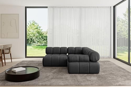 ALTDECOR Modulares Sofa Ecksofa in L-Form Corner modular Sofa Eckcouch Couch Wohnlandschaft Cauchsofa Polstersofa Mende-L1-190x190x70 cm Schwarz von ALTDECOR
