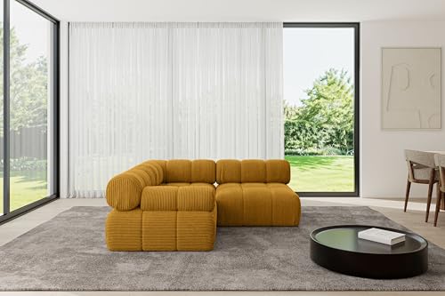 ALTDECOR Modulares Sofa Ecksofa in L-Form Corner modular Sofa Eckcouch Couch Wohnlandschaft Cauchsofa Polstersofa Mende-L1-190x190x70 cm Senfgelb von ALTDECOR