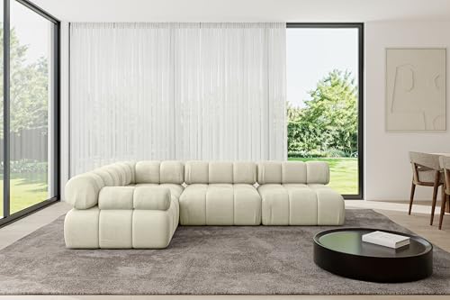 ALTDECOR Modulares Sofa Ecksofa in L-Form Corner modular Sofa Eckcouch Couch Wohnlandschaft Cauchsofa Polstersofa Mende-L2-285x190x70 cm Beige von ALTDECOR