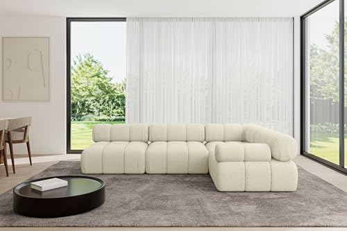 ALTDECOR Modulares Sofa Ecksofa in L-Form Corner modular Sofa Eckcouch Couch Wohnlandschaft Cauchsofa Polstersofa Mende-L2-285x190x70 cm Beige von ALTDECOR