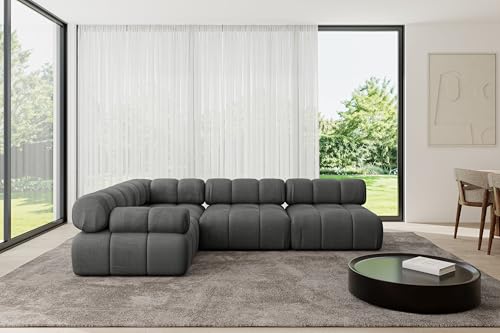 ALTDECOR Modulares Sofa Ecksofa in L-Form Corner modular Sofa Eckcouch Couch Wohnlandschaft Cauchsofa Polstersofa Mende-L2-285x190x70 cm Dunkelgrau von ALTDECOR