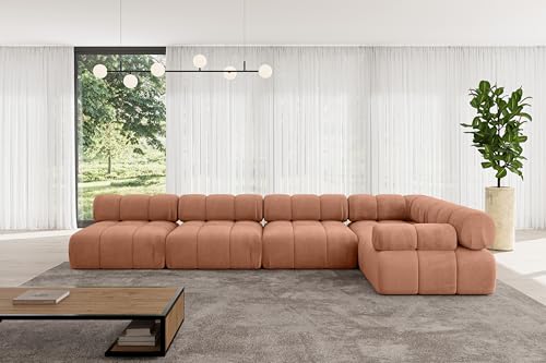 ALTDECOR Modulares Sofa Ecksofa in L-Form Corner modular Sofa Eckcouch Couch Wohnlandschaft Cauchsofa Polstersofa Mende-L3-380x190x70 cm Apricot ALTDECOR Modulares Sofa Ecksofa in L-Form Corner modular Sofa Eckcouch Couch Wohnlandschaft Cauchsofa Polstersofa Mende-L3-380x190x70 cm Apricot von ALTDECOR