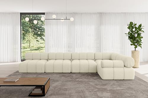 ALTDECOR Modulares Sofa Ecksofa in L-Form Corner modular Sofa Eckcouch Couch Wohnlandschaft Cauchsofa Polstersofa Mende-L3-380x190x70 cm Beige von ALTDECOR