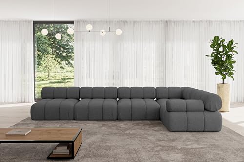 ALTDECOR Modulares Sofa Ecksofa in L-Form Corner modular Sofa Eckcouch Couch Wohnlandschaft Cauchsofa Polstersofa Mende-L3-380x190x70 cm Grau von ALTDECOR