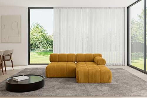 ALTDECOR Modulares Sofa Ecksofa in L-Form Corner modular Sofa Eckcouch Couch Wohnlandschaft Cauchsofa Polstersofa Razon-L1-190x160x70 cm Senfgelb von ALTDECOR