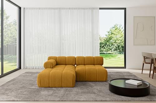 ALTDECOR Modulares Sofa Ecksofa in L-Form Corner modular Sofa Eckcouch Couch Wohnlandschaft Cauchsofa Polstersofa Razon-L1-190x160x70 cm Senfgelb von ALTDECOR