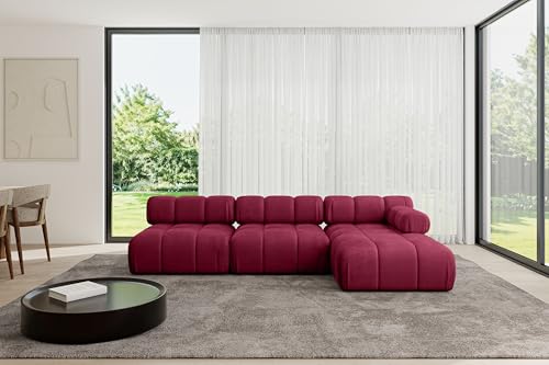 ALTDECOR Modulares Sofa Ecksofa in L-Form Corner modular Sofa Eckcouch Couch Wohnlandschaft Cauchsofa Polstersofa Razon-L2-285x160x70 cm Bordeauxrot von ALTDECOR