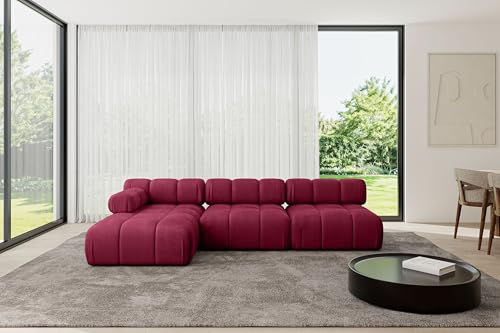 ALTDECOR Modulares Sofa Ecksofa in L-Form Corner modular Sofa Eckcouch Couch Wohnlandschaft Cauchsofa Polstersofa Razon-L2-285x160x70 cm Bordeauxrot von ALTDECOR