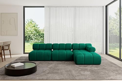ALTDECOR Modulares Sofa Ecksofa in L-Form Corner modular Sofa Eckcouch Couch Wohnlandschaft Cauchsofa Polstersofa Razon-L2-285x160x70 cm Dunkelgrün von ALTDECOR