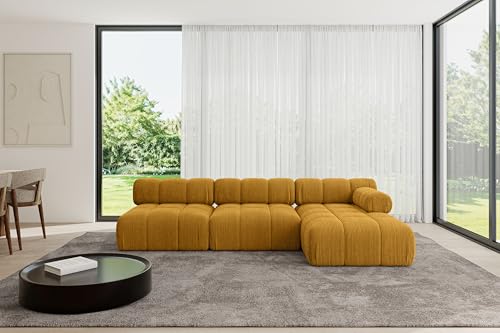 ALTDECOR Modulares Sofa Ecksofa in L-Form Corner modular Sofa Eckcouch Couch Wohnlandschaft Cauchsofa Polstersofa Razon-L2-285x160x70 cm Senfgelb von ALTDECOR