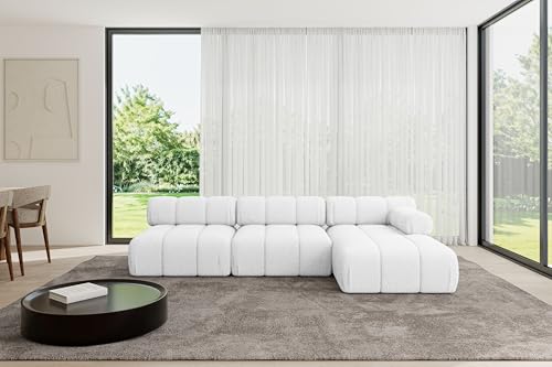 ALTDECOR Modulares Sofa Ecksofa in L-Form Corner modular Sofa Eckcouch Couch Wohnlandschaft Cauchsofa Polstersofa Razon-L2-285x160x70 cm Weiß von ALTDECOR