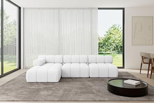 ALTDECOR Modulares Sofa Ecksofa in L-Form Corner modular Sofa Eckcouch Couch Wohnlandschaft Cauchsofa Polstersofa Razon-L2-285x160x70 cm Weiß von ALTDECOR
