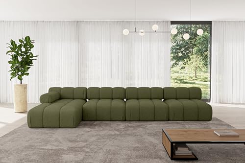 ALTDECOR Modulares Sofa Ecksofa in L-Form Corner modular Sofa Eckcouch Couch Wohnlandschaft Cauchsofa Polstersofa Razon-L3-380x160x70 cm Grün von ALTDECOR