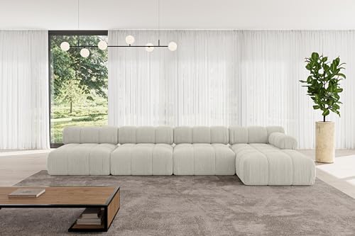 ALTDECOR Modulares Sofa Ecksofa in L-Form Corner modular Sofa Eckcouch Couch Wohnlandschaft Cauchsofa Polstersofa Razon-L3-380x160x70 cm Hellgrau von ALTDECOR
