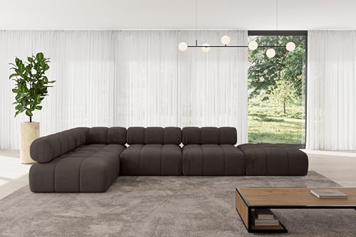 ALTDECOR Modulares Sofa Ecksofa in L-Form universal, Links/rechts Corner modular Sofa Eckcouch Couch Wohnlandschaft Cauchsofa Polstersofa Favio-L2-380x190x70 cm Braun ALTDECOR Modulares Sofa Ecksofa in L-Form universal, Links/rechts Corner modular Sofa Eckcouch Couch Wohnlandschaft Cauchsofa Polstersofa Favio-L2-380x190x70 cm Braun von ALTDECOR