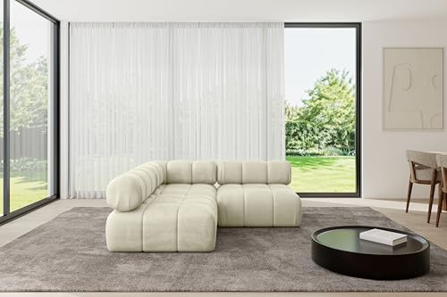 ALTDECOR Modulares Sofa Ecksofa in L-Form universal, Links/rechts Corner modular Sofa Eckcouch Couch Wohnlandschaft Cauchsofa Polstersofa Samaro-L1-190x190x70 cm Beige von ALTDECOR