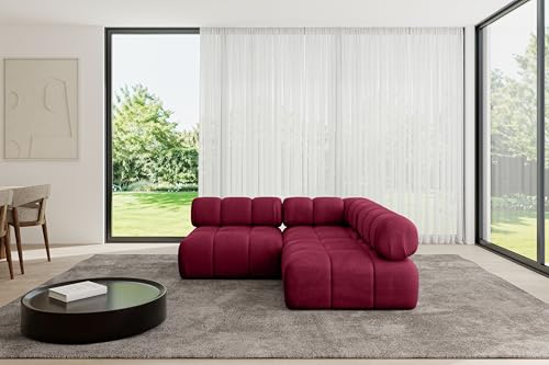 ALTDECOR Modulares Sofa Ecksofa in L-Form universal, Links/rechts Corner modular Sofa Eckcouch Couch Wohnlandschaft Cauchsofa Polstersofa Samaro-L1-190x190x70 cm Bordeauxrot von ALTDECOR