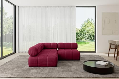 ALTDECOR Modulares Sofa Ecksofa in L-Form universal, Links/rechts Corner modular Sofa Eckcouch Couch Wohnlandschaft Cauchsofa Polstersofa Samaro-L1-190x190x70 cm Bordeauxrot von ALTDECOR