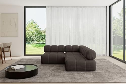 ALTDECOR Modulares Sofa Ecksofa in L-Form universal, Links/rechts Corner modular Sofa Eckcouch Couch Wohnlandschaft Cauchsofa Polstersofa Samaro-L1-190x190x70 cm Braun von ALTDECOR