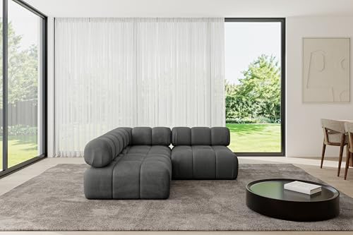 ALTDECOR Modulares Sofa Ecksofa in L-Form universal, Links/rechts Corner modular Sofa Eckcouch Couch Wohnlandschaft Cauchsofa Polstersofa Samaro-L1-190x190x70 cm Dunkelgrau von ALTDECOR