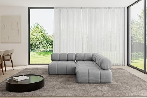 ALTDECOR Modulares Sofa Ecksofa in L-Form universal, Links/rechts Corner modular Sofa Eckcouch Couch Wohnlandschaft Cauchsofa Polstersofa Samaro-L1-190x190x70 cm Hellgrau von ALTDECOR
