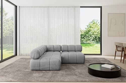 ALTDECOR Modulares Sofa Ecksofa in L-Form universal, Links/rechts Corner modular Sofa Eckcouch Couch Wohnlandschaft Cauchsofa Polstersofa Samaro-L1-190x190x70 cm Hellgrau von ALTDECOR