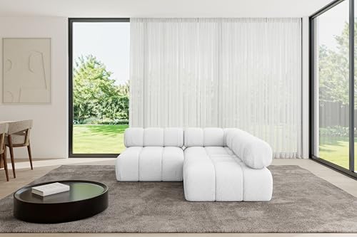 ALTDECOR Modulares Sofa Ecksofa in L-Form universal, Links/rechts Corner modular Sofa Eckcouch Couch Wohnlandschaft Cauchsofa Polstersofa Samaro-L1-190x190x70 cm Weiß von ALTDECOR
